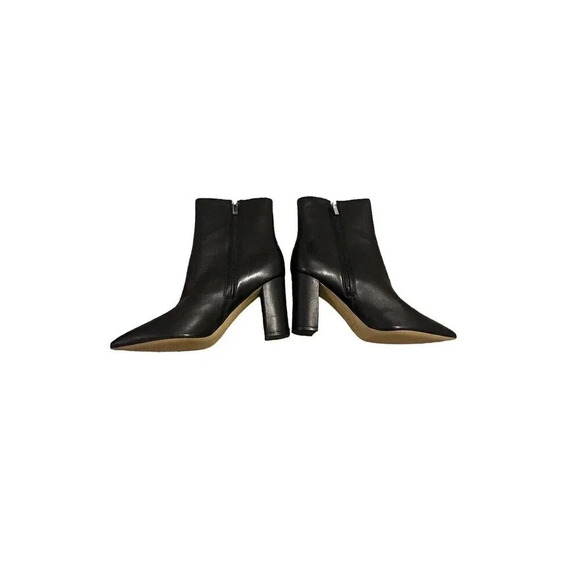 👢✨ Marc Fisher Black Leather Ulani Pointed Toe Stiletto Ankle Boots 10 ✨👢 - Picture 3 of 4